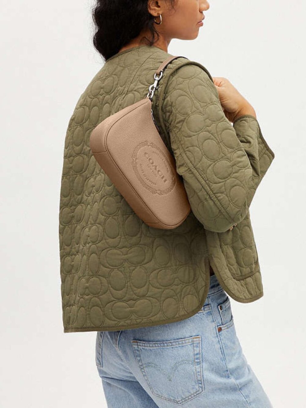 Coach Teri Pebbled Leather Shoulder Bag